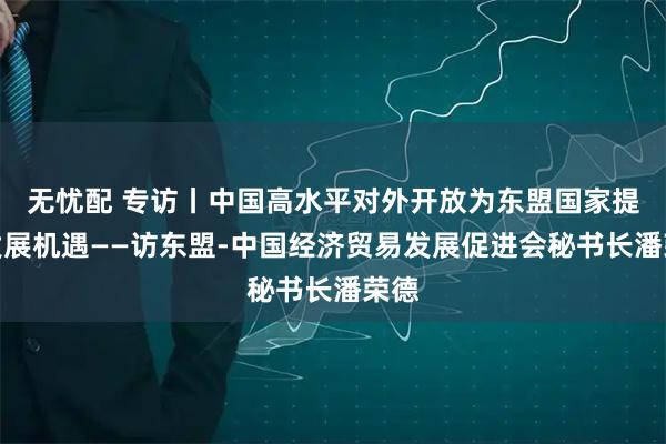 无忧配 专访丨中国高水平对外开放为东盟国家提供发展机遇——访东盟-中国经济贸易发展促进会秘书长潘荣德