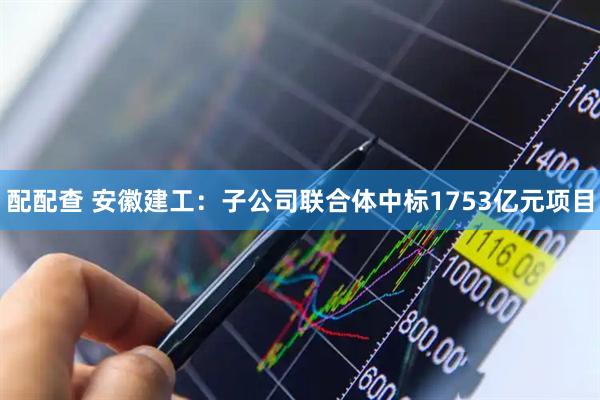 配配查 安徽建工：子公司联合体中标1753亿元项目